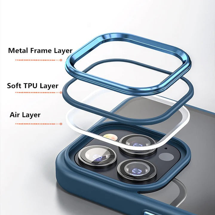 Stylish Protective iPhone Mobile Case Cover - Raised Metal Lens Protection