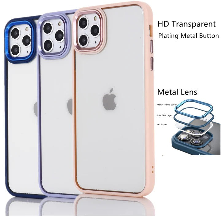 Stylish Protective iPhone Mobile Case Cover - Raised Metal Lens Protection