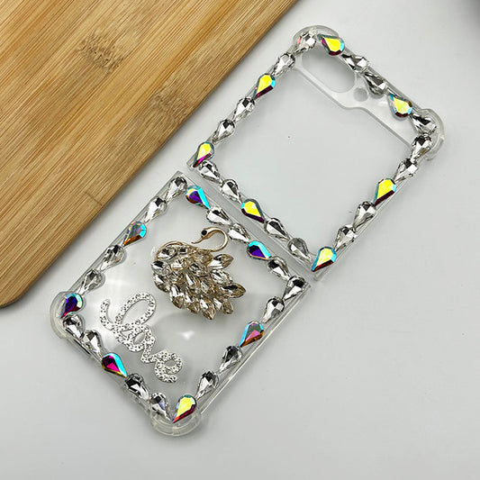 Samsung Galaxy Z Flip 5 Luxury Crystal Diamond Swan Design Case Cover