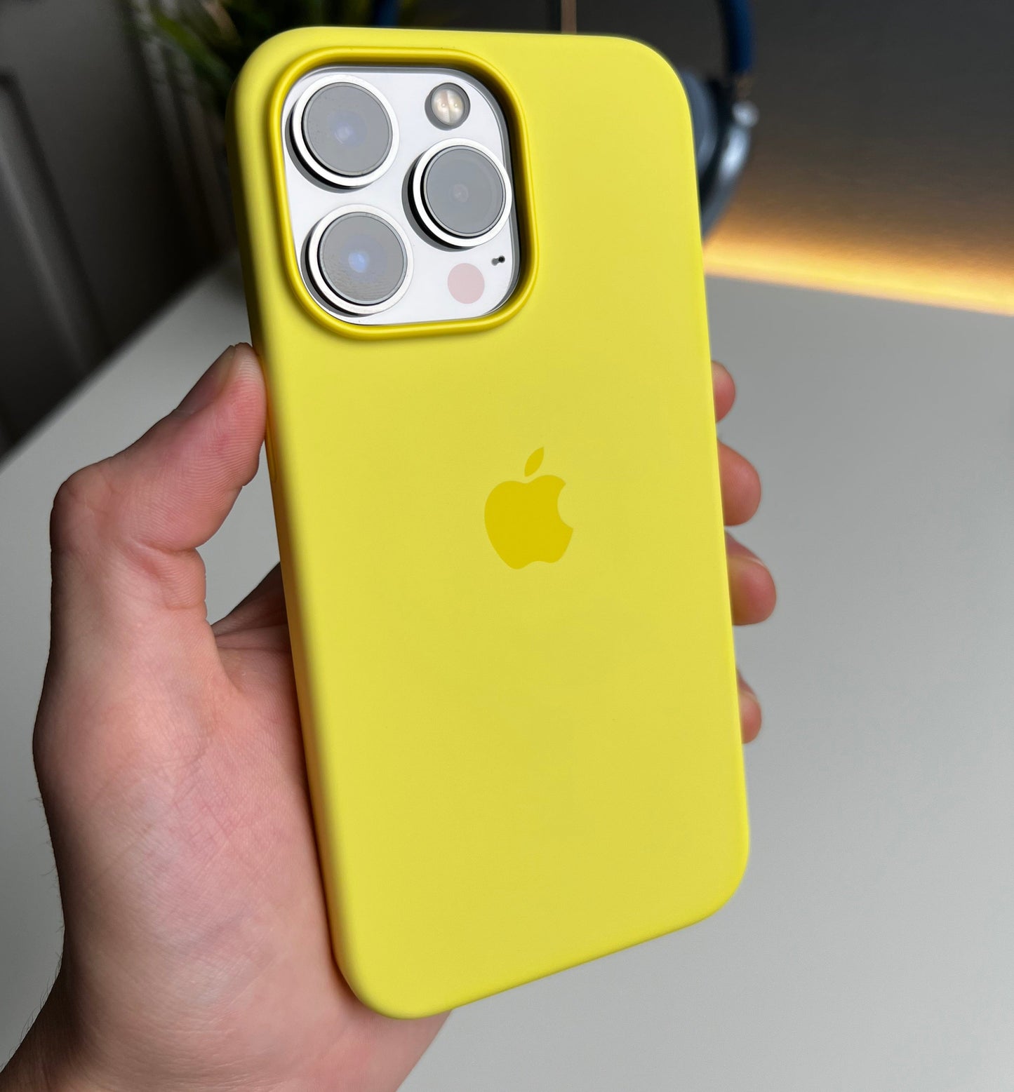 iPhone 15 Series Liquid Silicone Case Cover Yellow