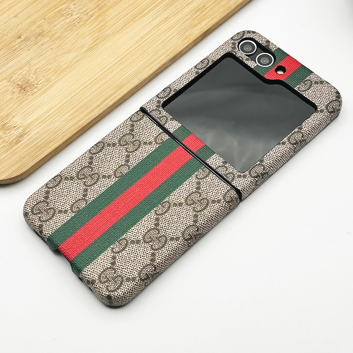 Samsung Galaxy Z Flip 5 Premium Luxury GG Leather Case Cover