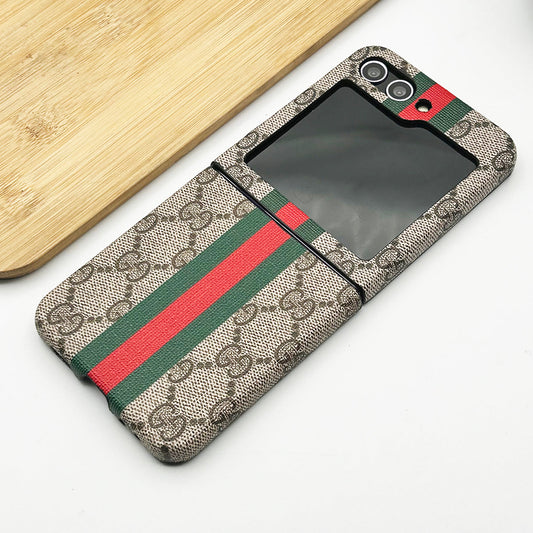 Samsung Galaxy Z Flip 5 Premium Luxury GG Leather Case Cover