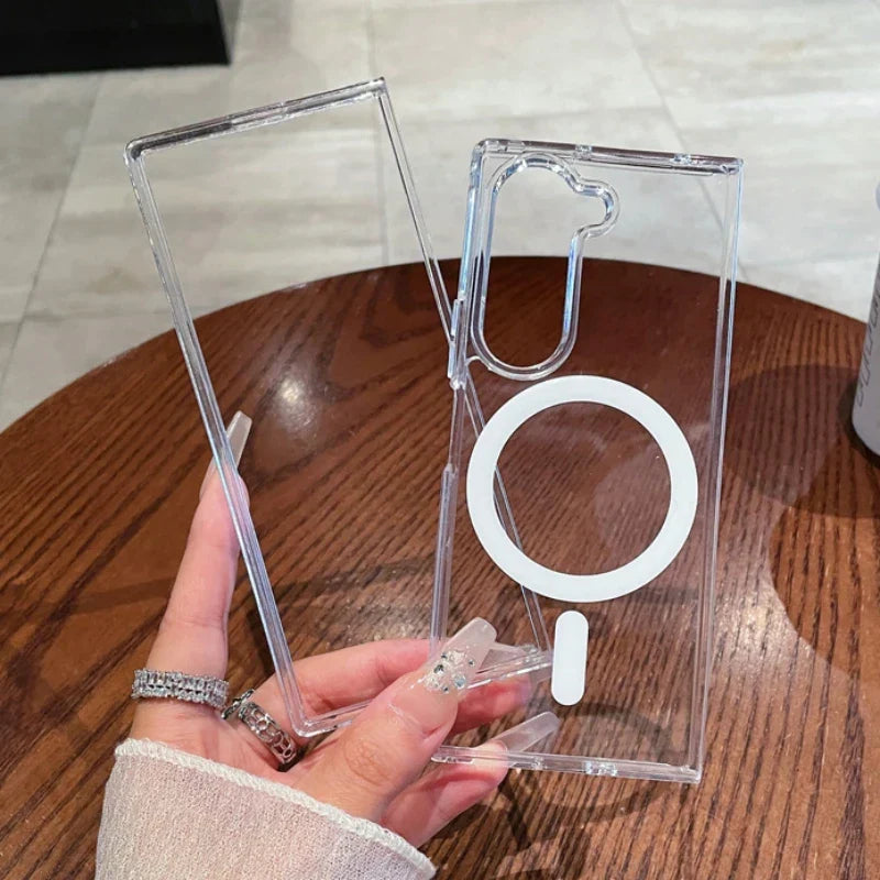 Slim Transparent Case with MagSafe Ring for Samsung Galaxy Z Fold 6 | Ultra-Clear | Lightweight & Protective