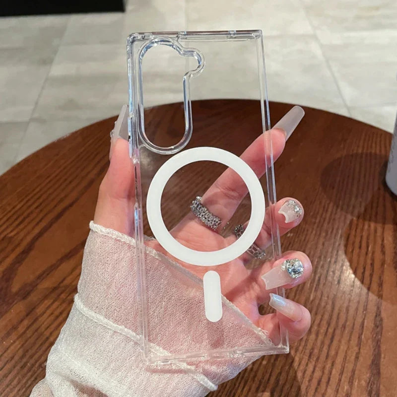 Slim Transparent Case with MagSafe Ring for Samsung Galaxy Z Fold 6 | Ultra-Clear | Lightweight & Protective