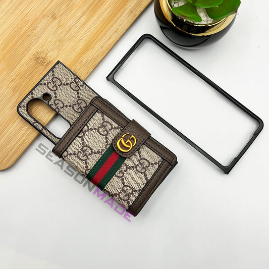 Samsung Galaxy Z Fold 6 Luxury Brand GG Wallet Case Cover