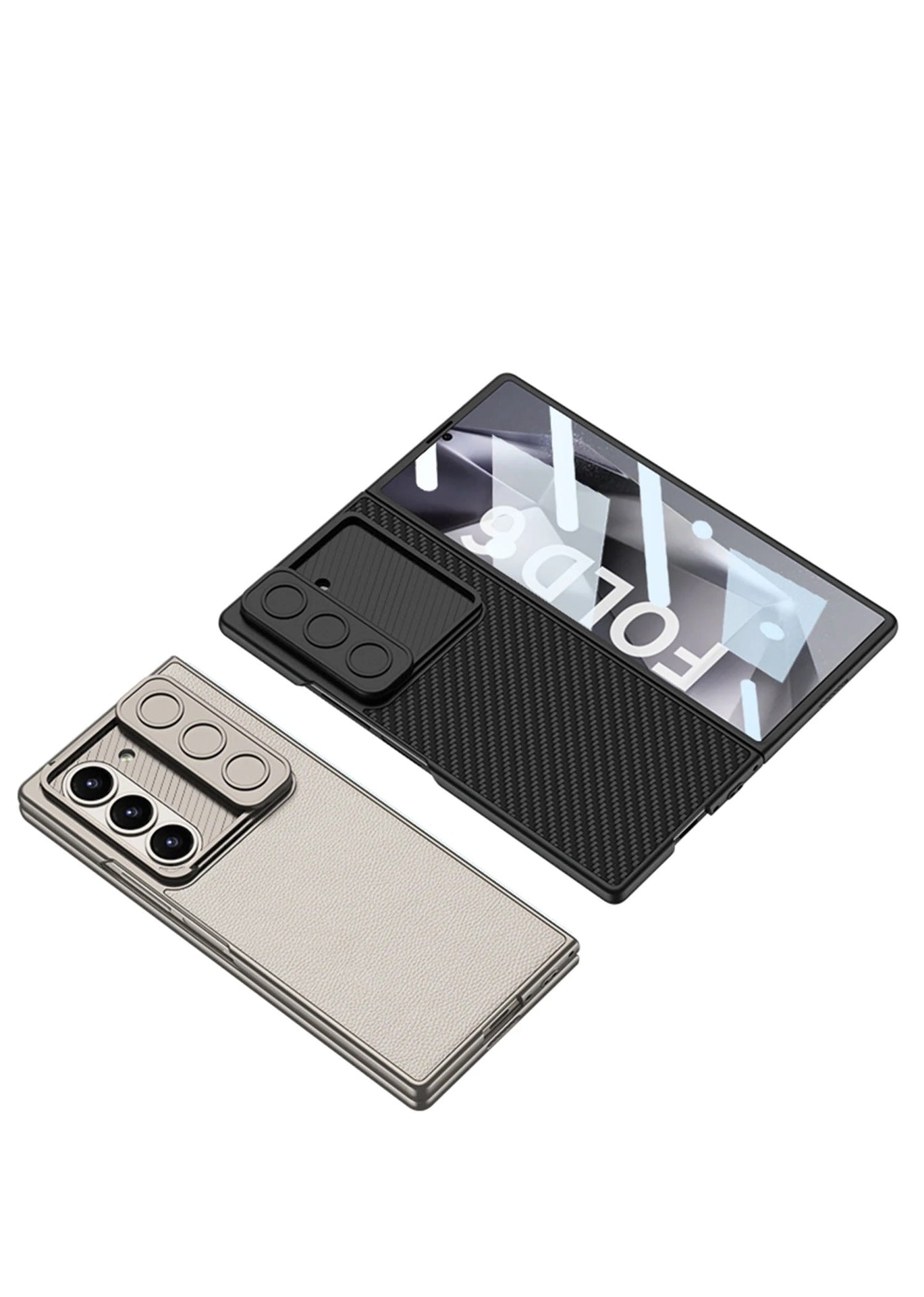 Samsung Galaxy Z Fold 5 Leather Cover With Camera Protective Shutter