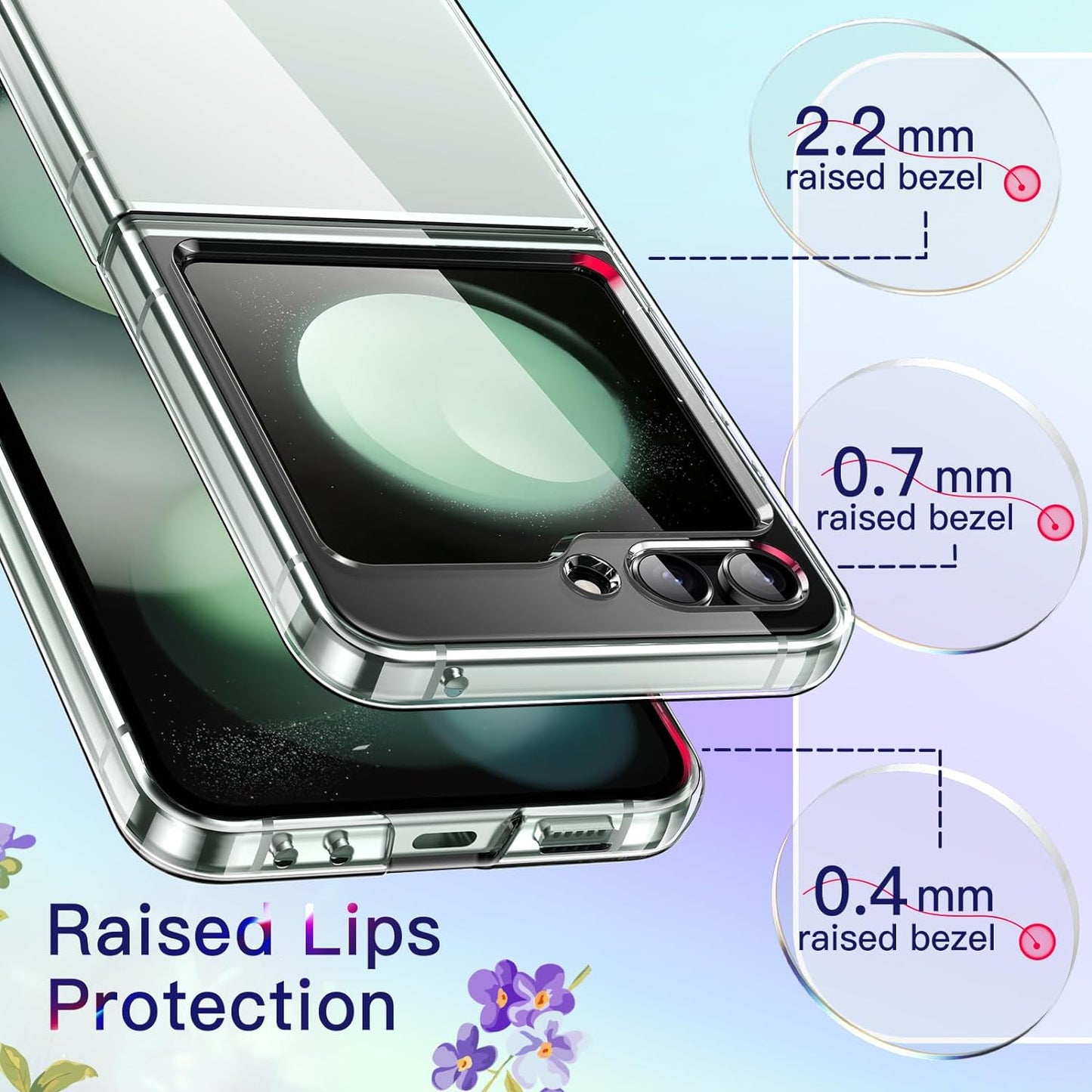 Samsung Galaxy Z Flip 5 Transparent Crystal Hard Shell Cover Case