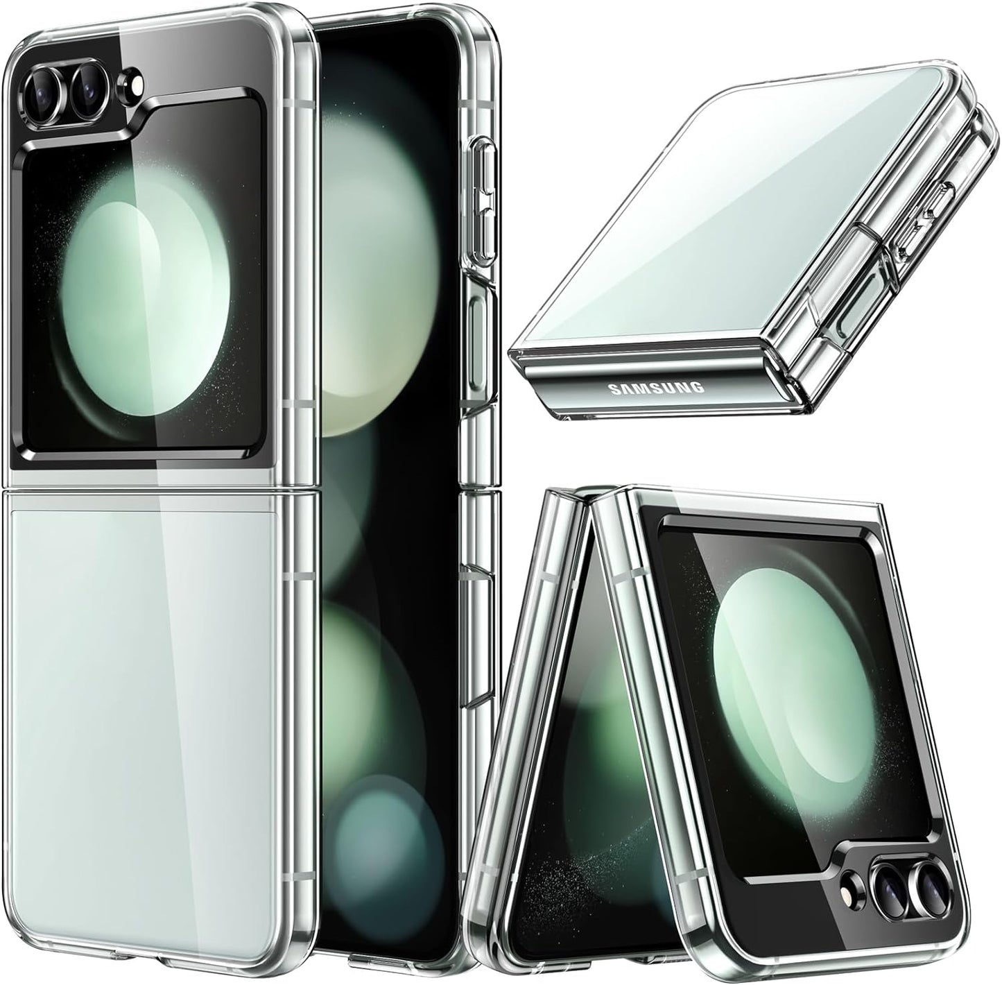 Samsung Galaxy Z Flip 5 Transparent Crystal Hard Shell Cover Case