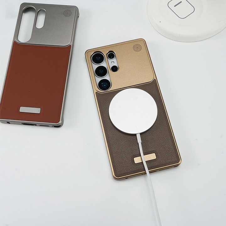 AeroFlex Aluminium Leather Case with Magsafe for Samsung Galaxy S25 Ultra | Premium Metallic Frame | Hybrid Back Cover