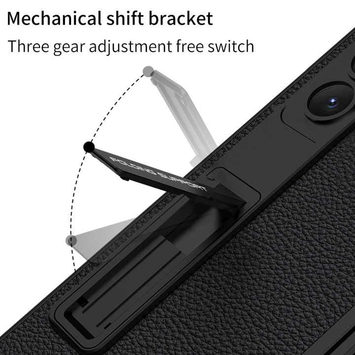 Samsung Galaxy Z Fold 6 PU Leather Kickstand Front Screen Protector Case