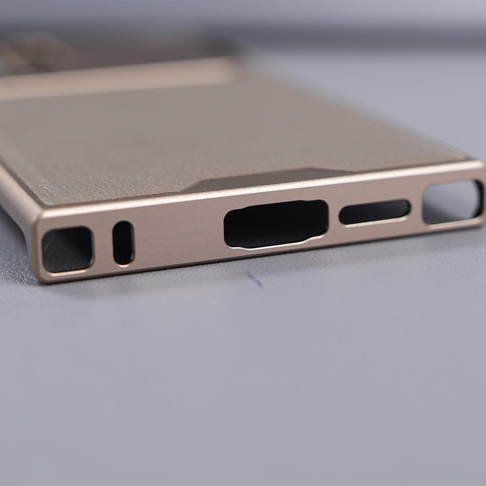 AeroFlex Aluminium Leather Case with Magsafe for Samsung Galaxy S25 Ultra | Premium Metallic Frame | Hybrid Back Cover