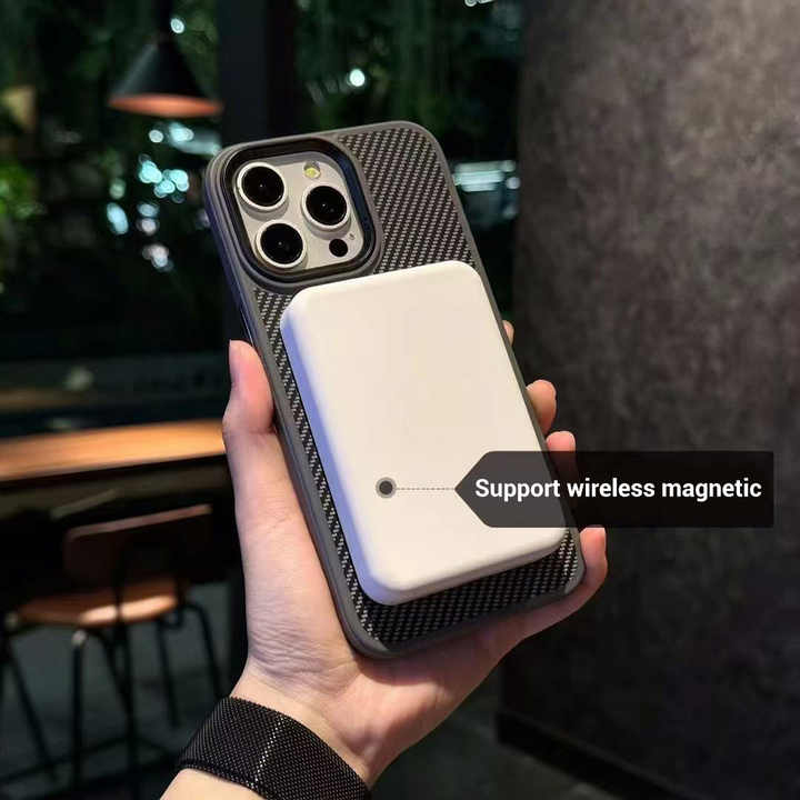 iPhone 16 Series Carbon Fibre With Magnetic Magsafe Ring Stand Case