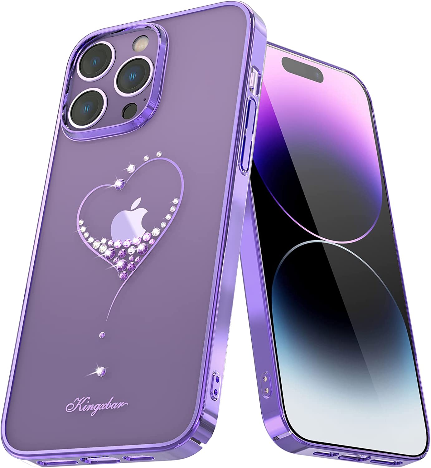 iPhone 14 Pro Max Heart Rhinestone Diamond Plated Case Clearance Sale