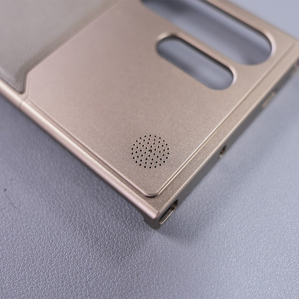 AeroFlex Aluminium Leather Case with Magsafe for Samsung Galaxy S25 Ultra | Premium Metallic Frame | Hybrid Back Cover