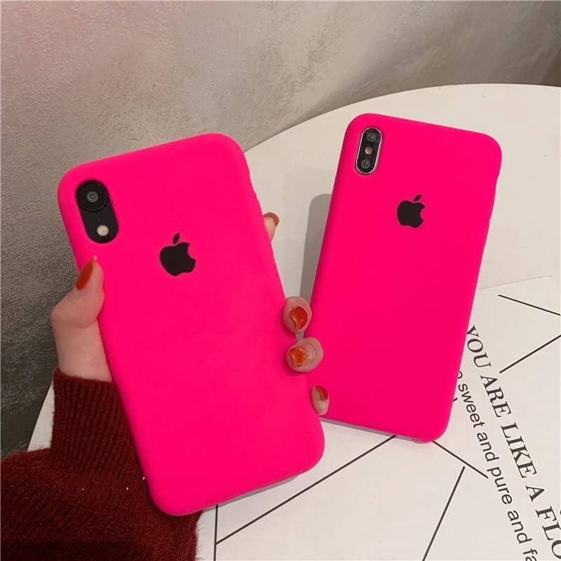 Stylish iPhone Premium Silicone Mobile Case Cover - Hot Pink