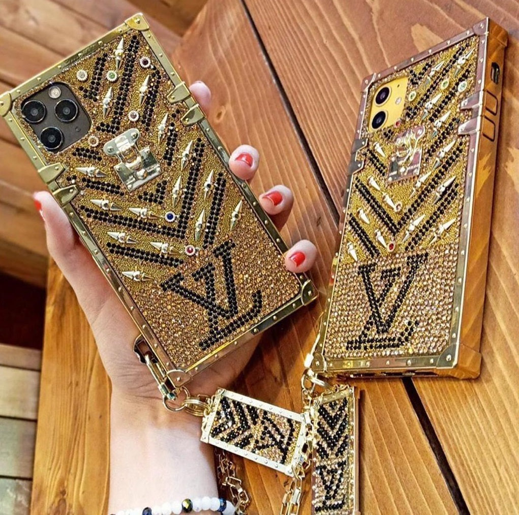 iPhone 12 | 12 Pro Luxury Branded Trunk Gold Phone Case Clearance Sale