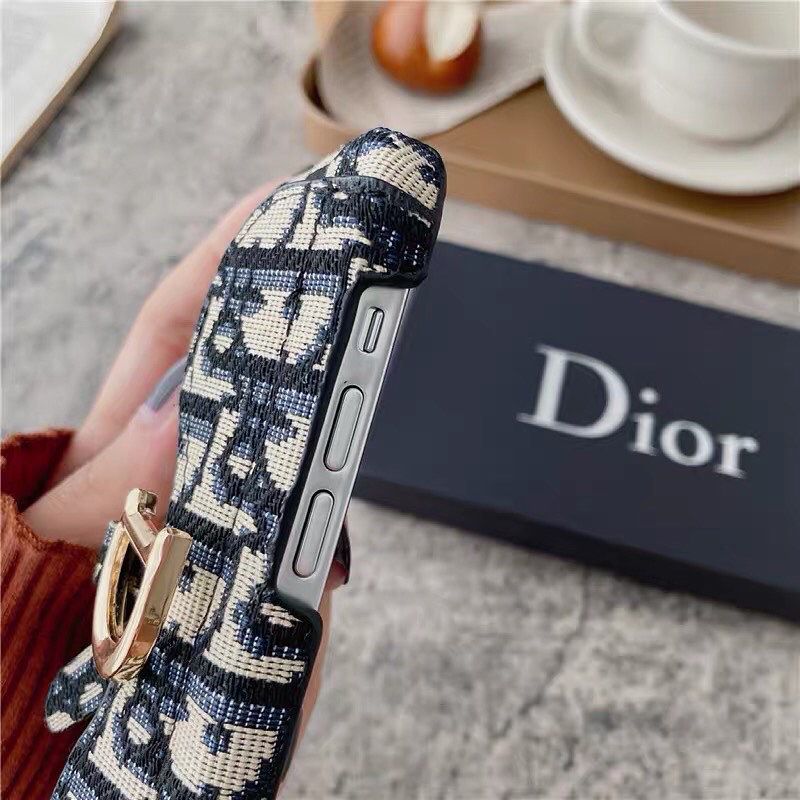 CD Embroidered Card Slot Case for iPhone 15 Series | Elegant Brand Detail | Wallet Holder Edition