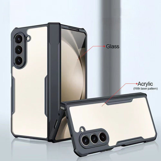 Hybrid Glass & Acrylic Case for Samsung Galaxy Z Fold 7 | Rugged Shockproof Airbags Bumper