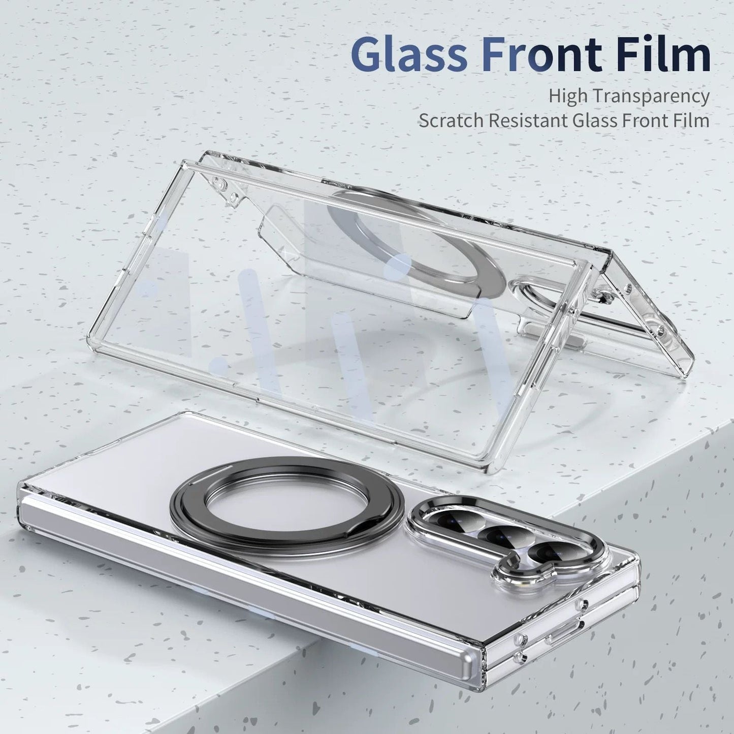 Premium Transparent Case with 360° Rotating Kickstand for Samsung Galaxy Z Fold 7 | No-Yellowing | Sleek Fit