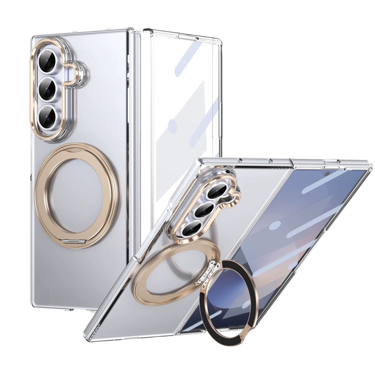 Premium Transparent Case with 360° Rotating Kickstand for Samsung Galaxy Z Fold 7 | No-Yellowing | Sleek Fit