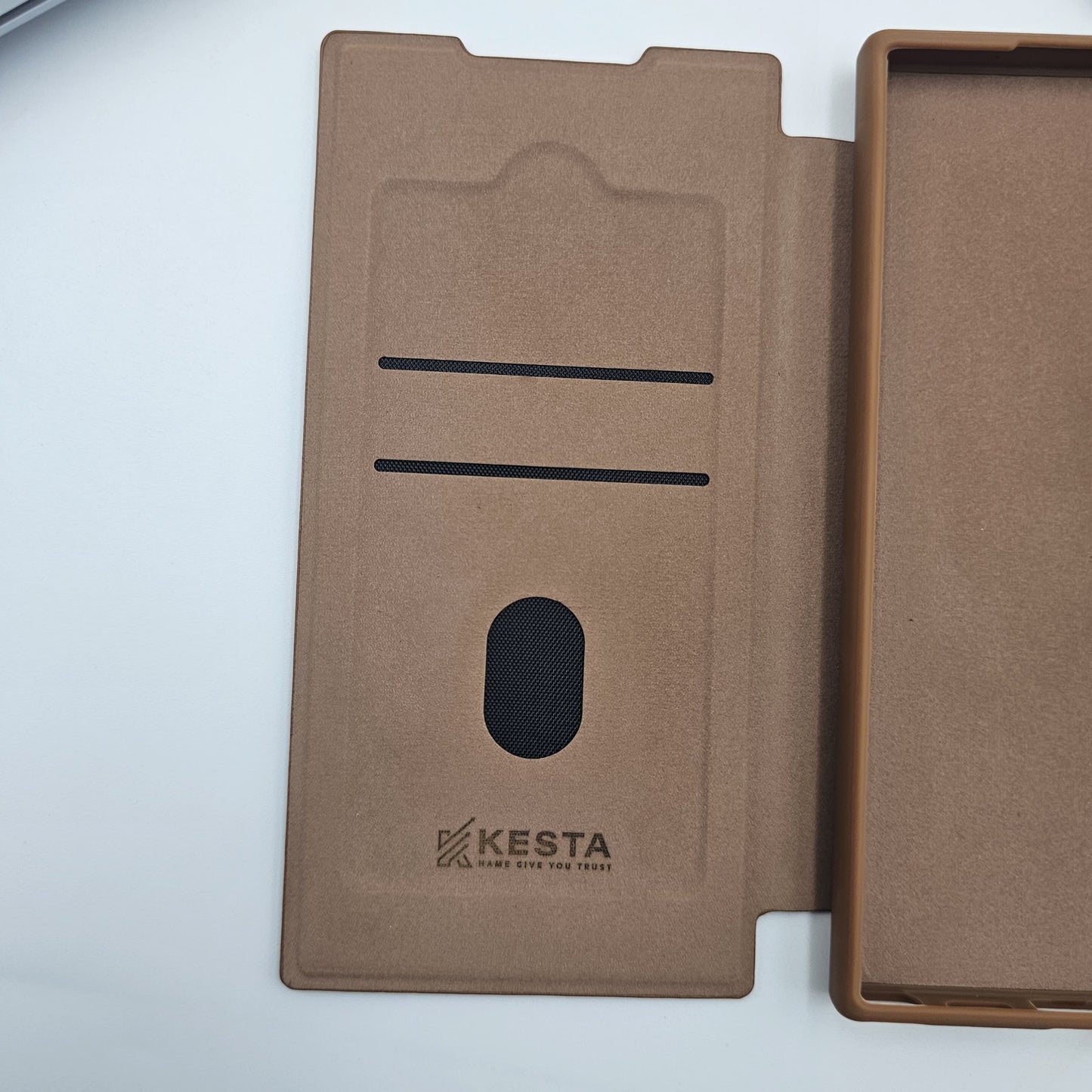 Samsung Galaxy S23 Ultra Flip Card Holder Leather Foldable Metal Stand Case