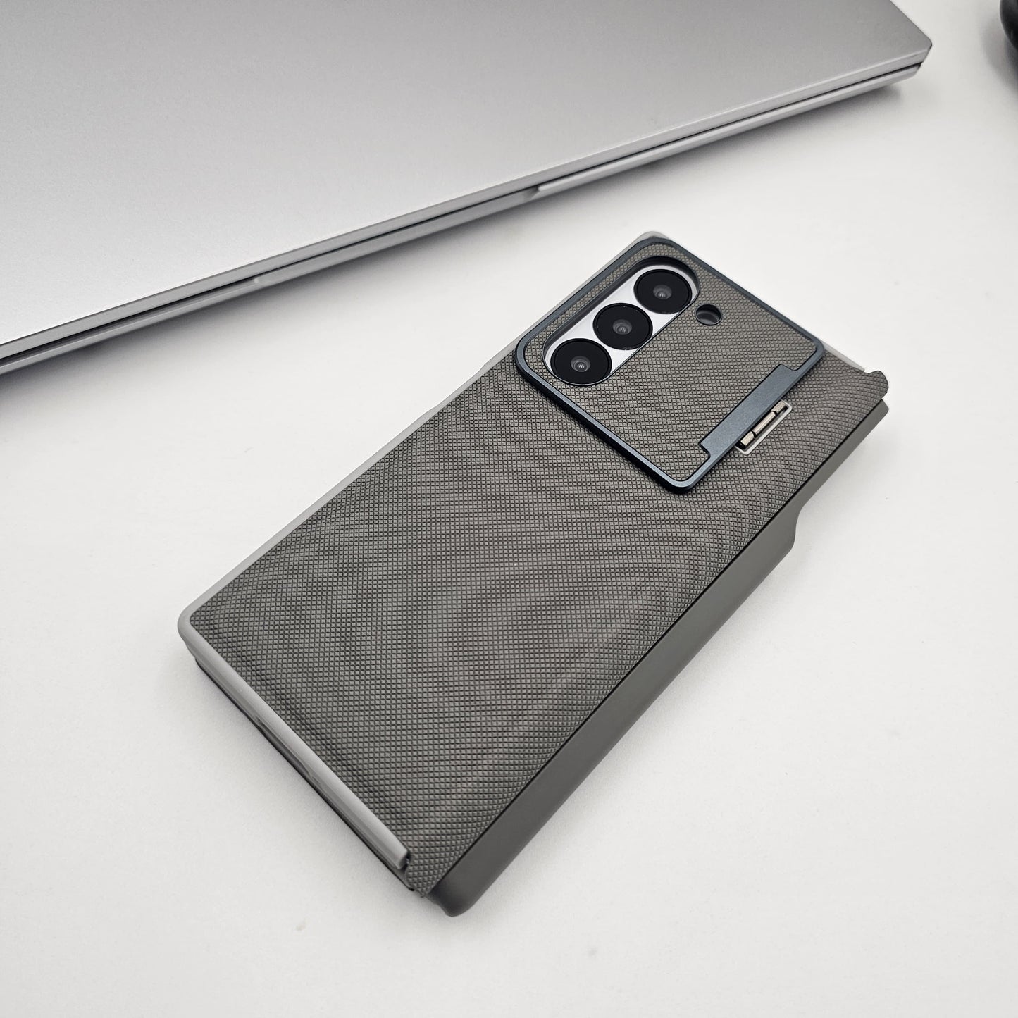 Samsung Galaxy Z Fold 6 Dotted Feel Leather Flip Card Holder S Pen Holder Case