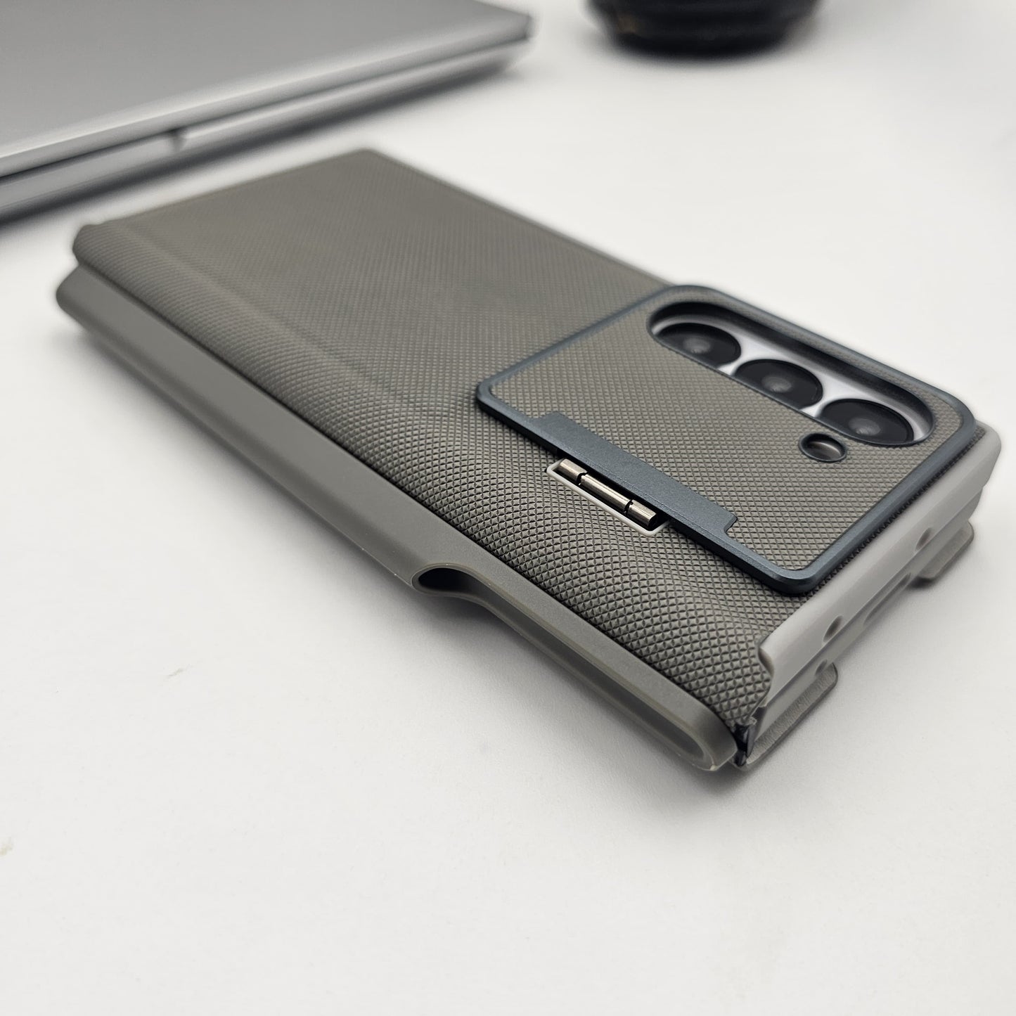 Samsung Galaxy Z Fold 6 Dotted Feel Leather Flip Card Holder S Pen Holder Case