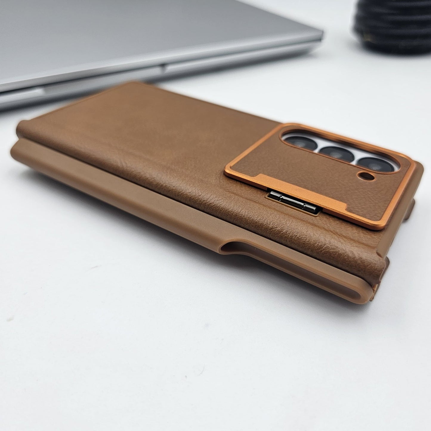 Samsung Galaxy Z Fold 6 Flip Card Holder S Pen Holder Foldable Metal Stand Case