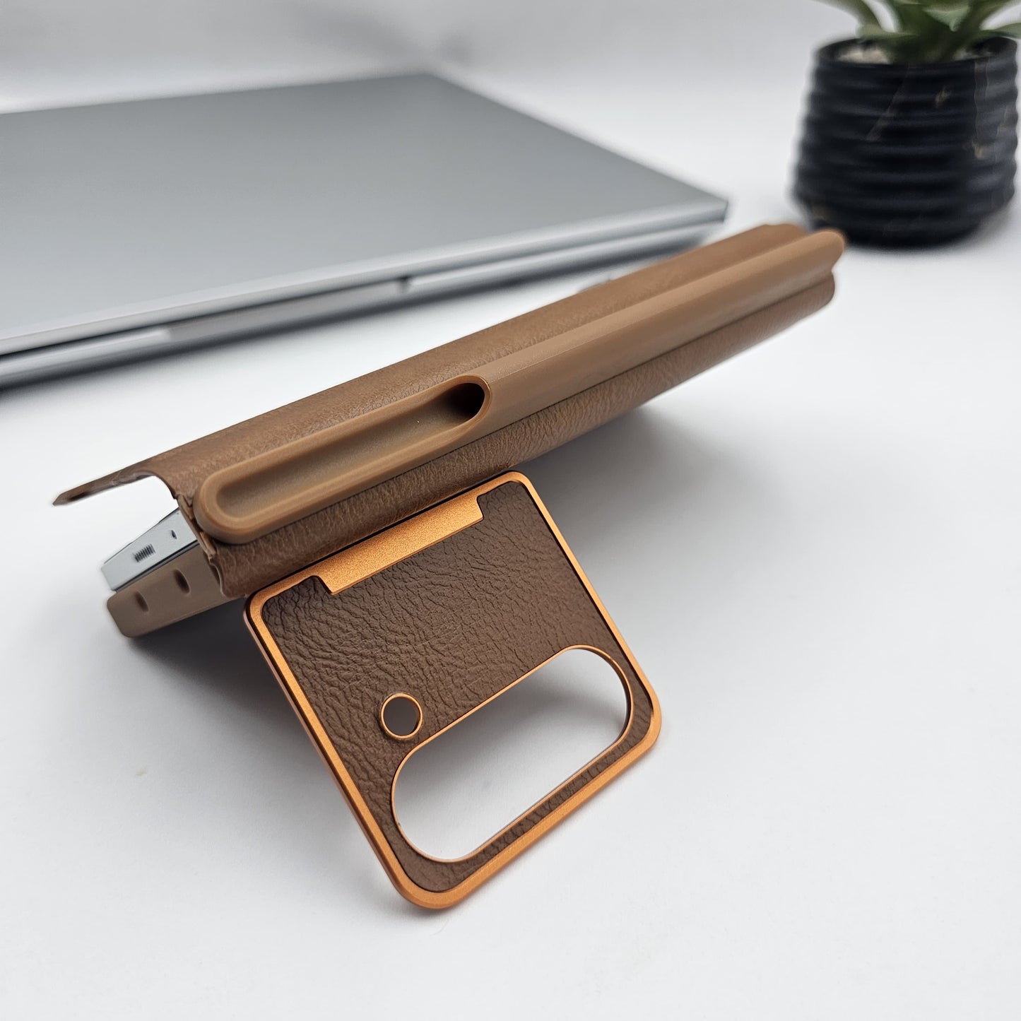 Samsung Galaxy Z Fold 6 Flip Card Holder S Pen Holder Foldable Metal Stand Case