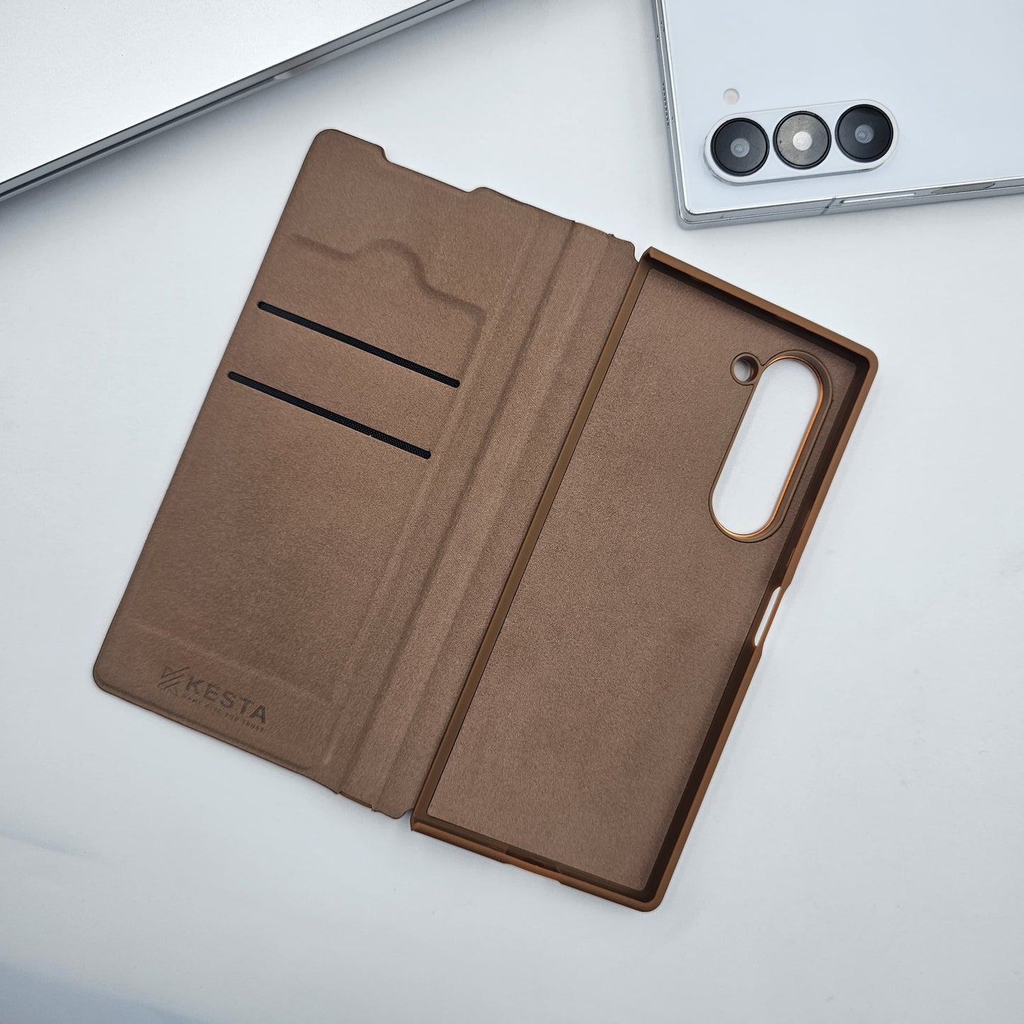 Samsung Galaxy Z Fold 6 Flip Card Holder S Pen Holder Foldable Metal Stand Case