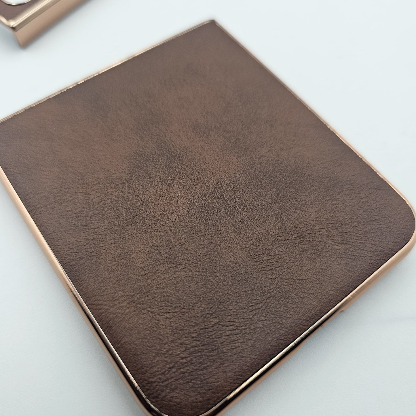 Samsung Galaxy Z Flip 5 Gold Electroplated Luxury Leather Case