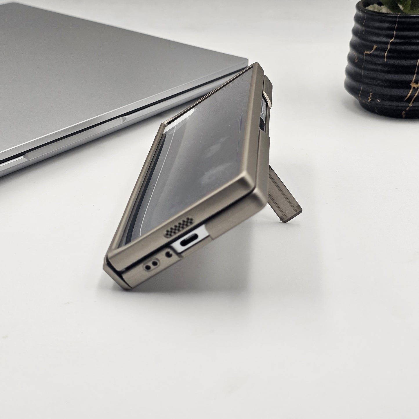 Samsung Galaxy Z Fold 6 PU Leather Kickstand Front Screen Protector Case
