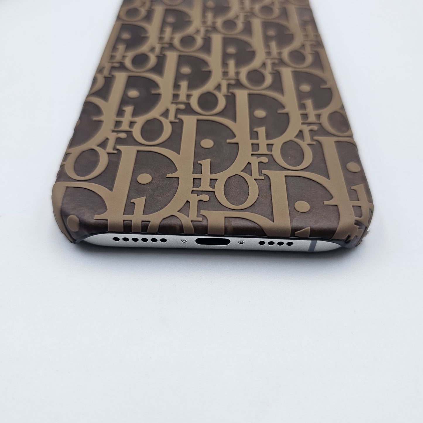 iPhone Luxury Brand CD Embossed Leather Case