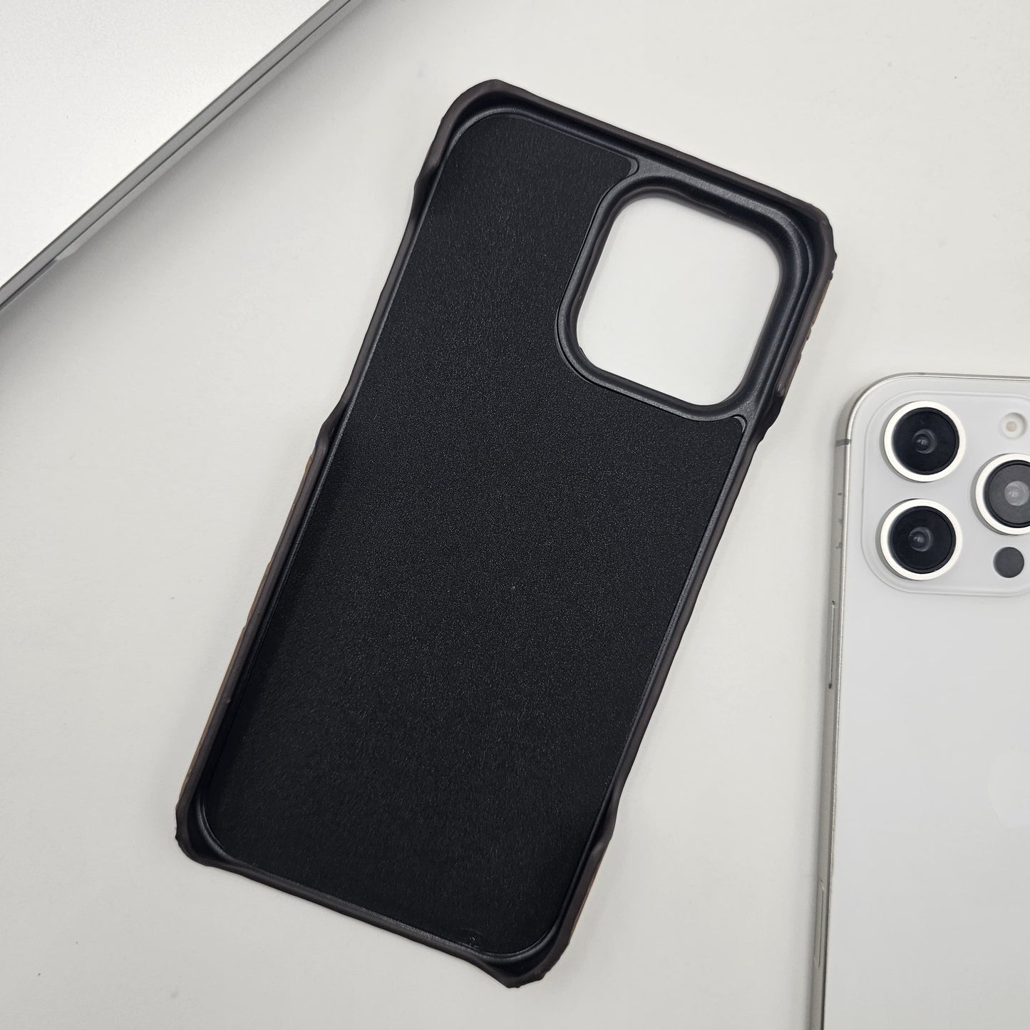 iPhone Luxury Brand CD Embossed Leather Case