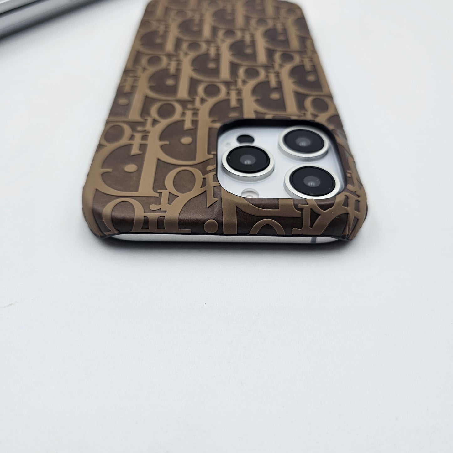 iPhone Luxury Brand CD Embossed Leather Case