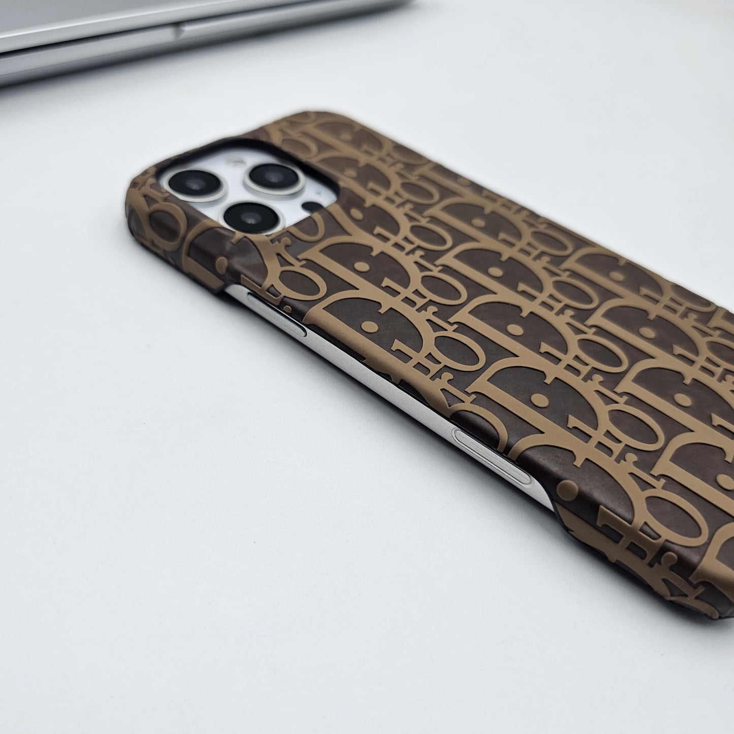 iPhone Luxury Brand CD Embossed Leather Case