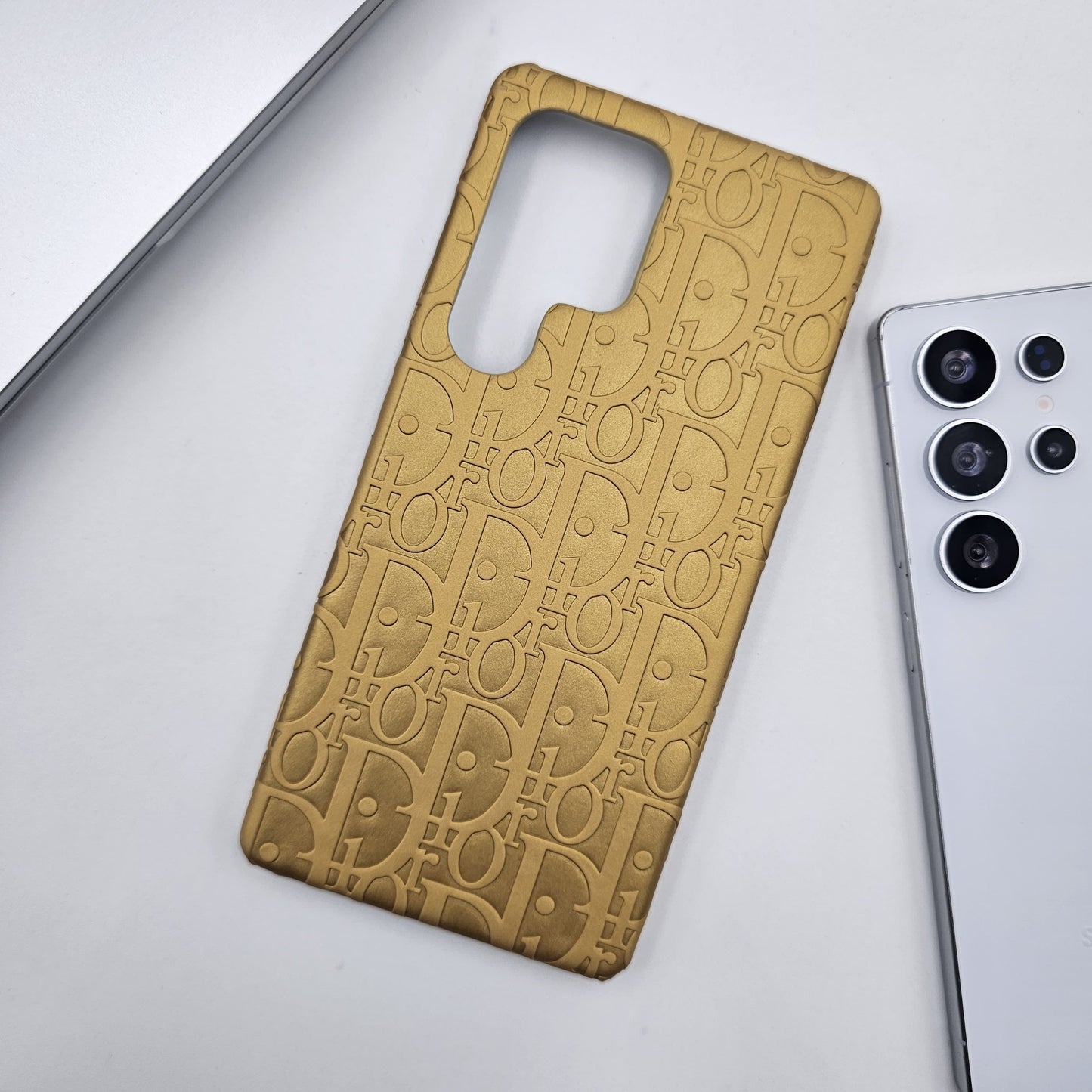 Samsung Galaxy S24 Ultra Luxury Brand CD Embossed Leather Case