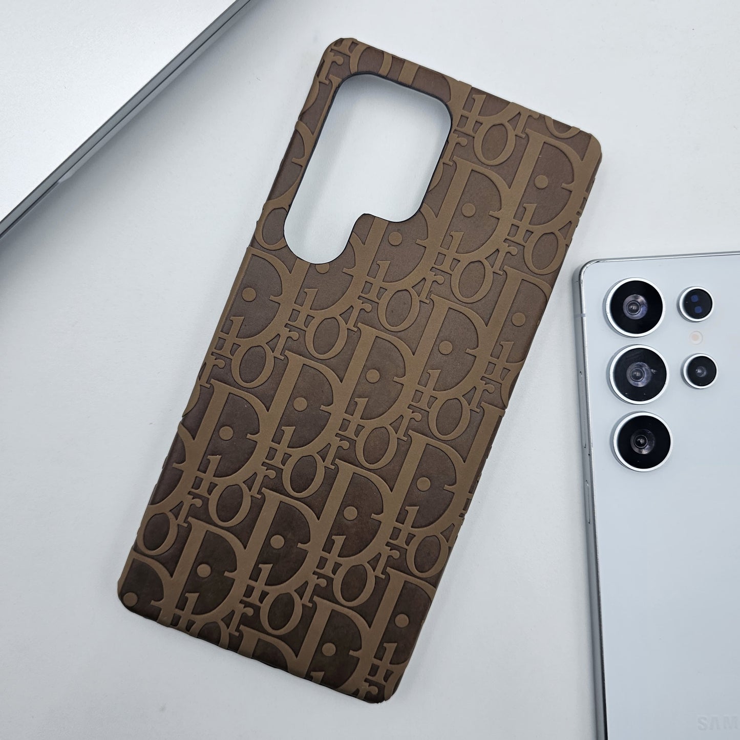 Samsung Galaxy S24 Ultra Luxury Brand CD Embossed Leather Case