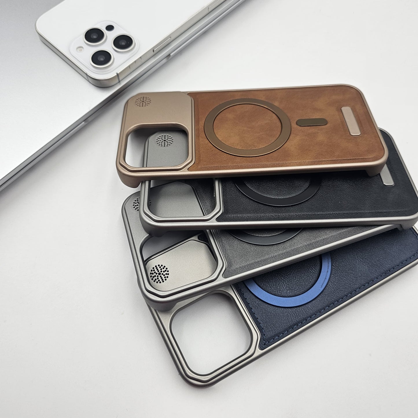 Luxury Leather MagSafe Case for iPhone Series | AeroFlex Hard Borderless Design