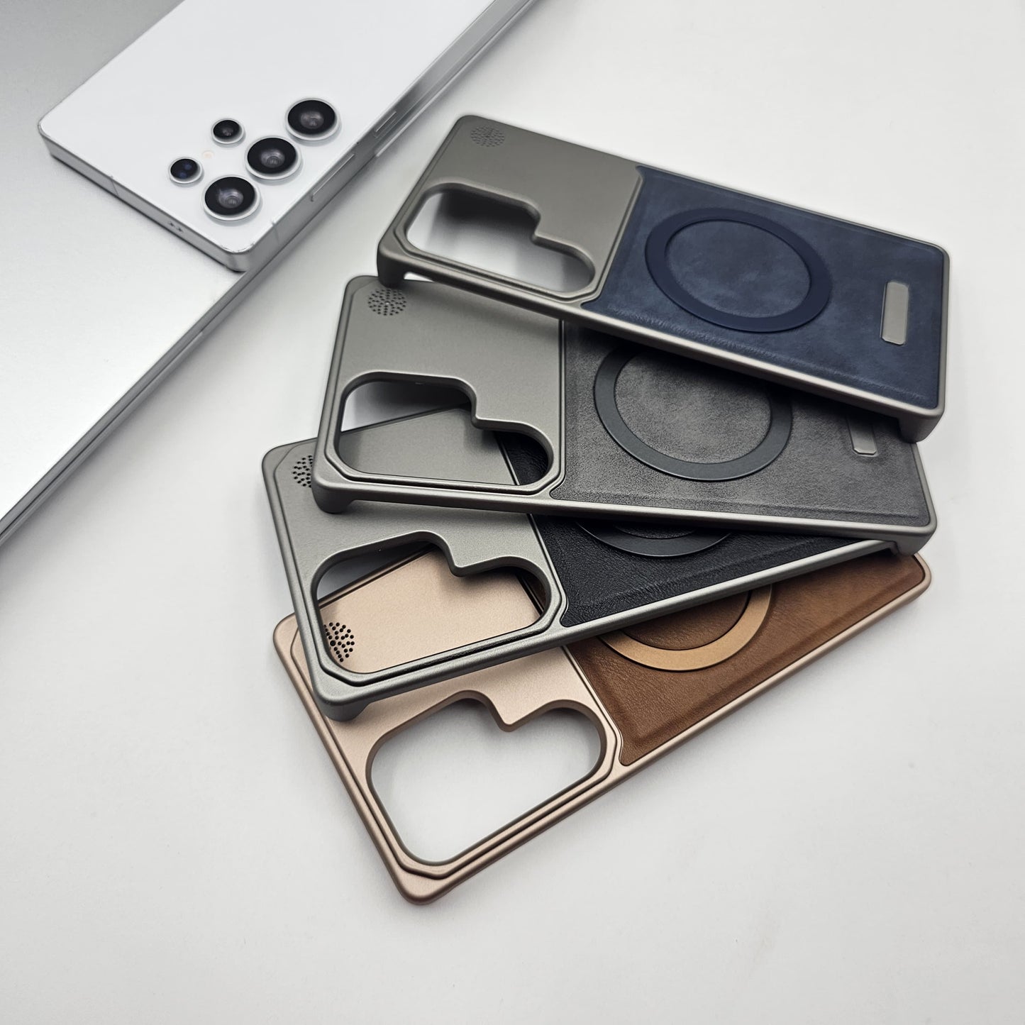 Luxury Leather MagSafe Case for Samsung Galaxy S25 Ultra | AeroFlex Hard Borderless Design
