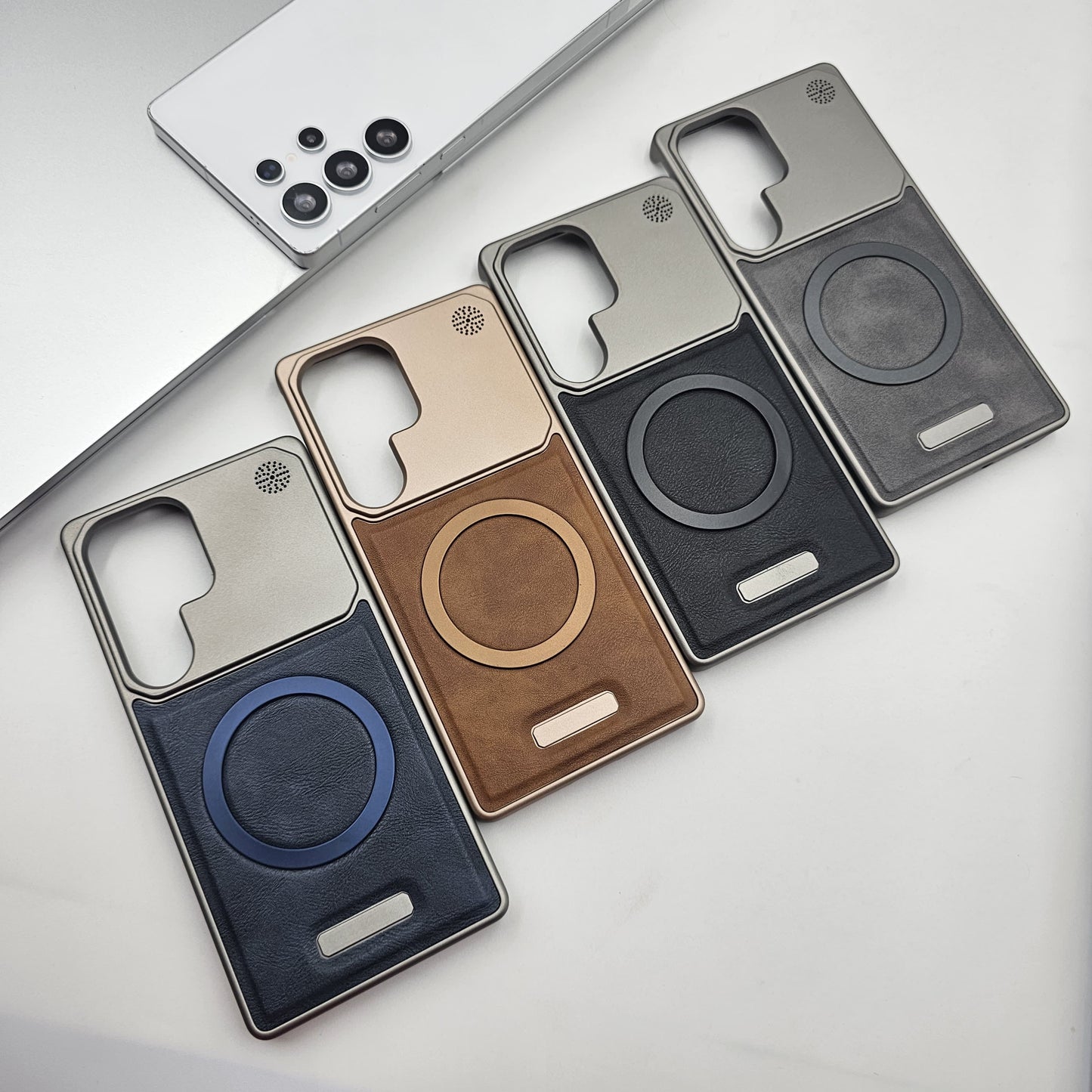 Luxury Leather MagSafe Case for Samsung Galaxy S25 Ultra | AeroFlex Hard Borderless Design