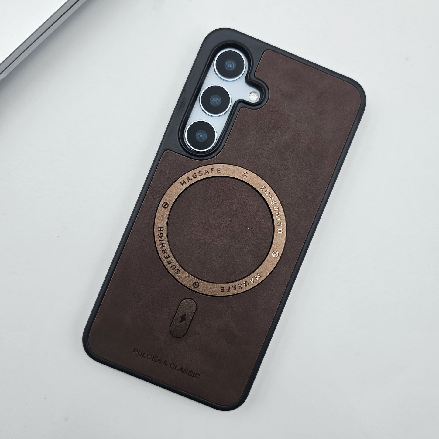 Luxury Leather MagSafe Case for Samsung Galaxy S25 FE | Premium Magnetic Charging Support