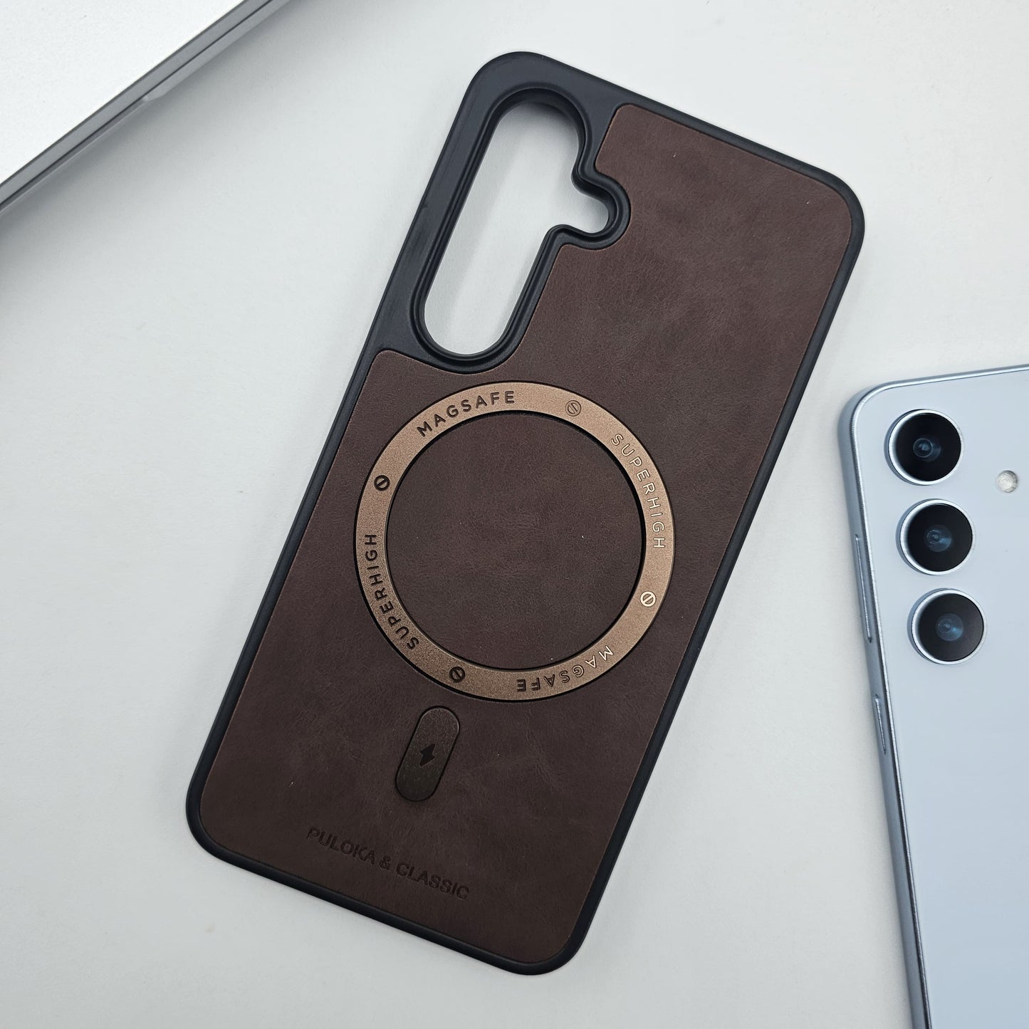 Luxury Leather MagSafe Case for Samsung Galaxy S25 FE | Premium Magnetic Charging Support