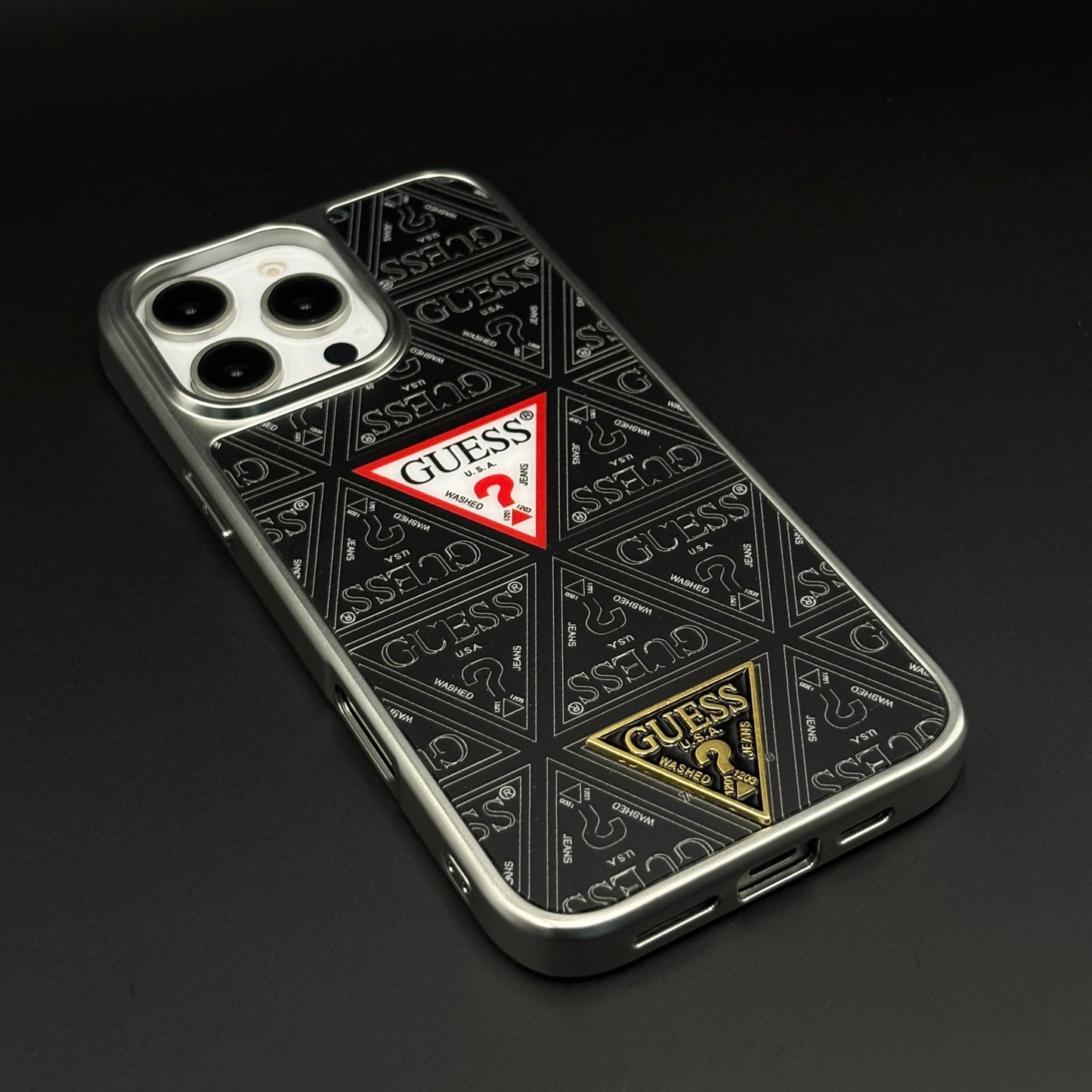 GS Fashion Brand Metal Style Frame Case Cover for iPhone