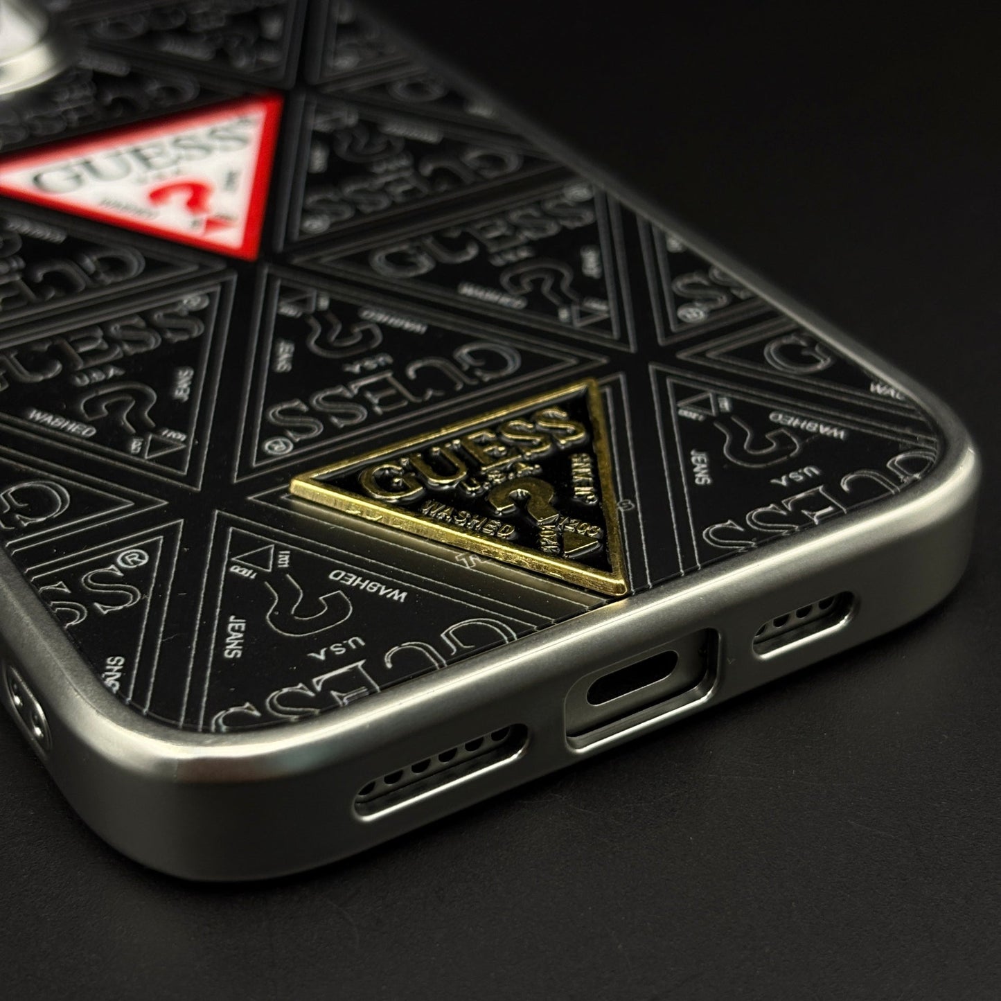 GS Fashion Brand Metal Style Frame Case Cover for iPhone