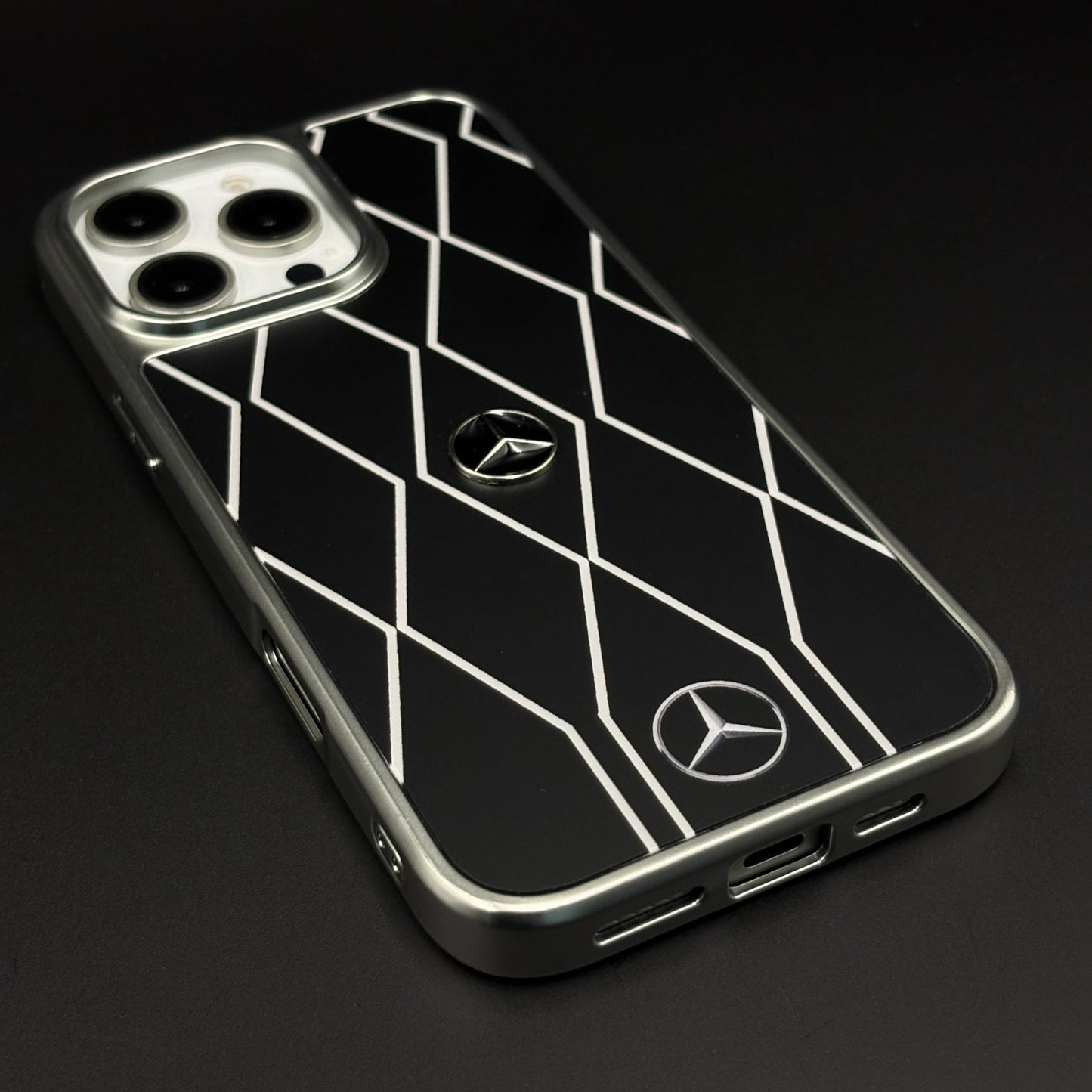 Merc Motorsport Inspired Metal Style Frame Case Cover for iPhone