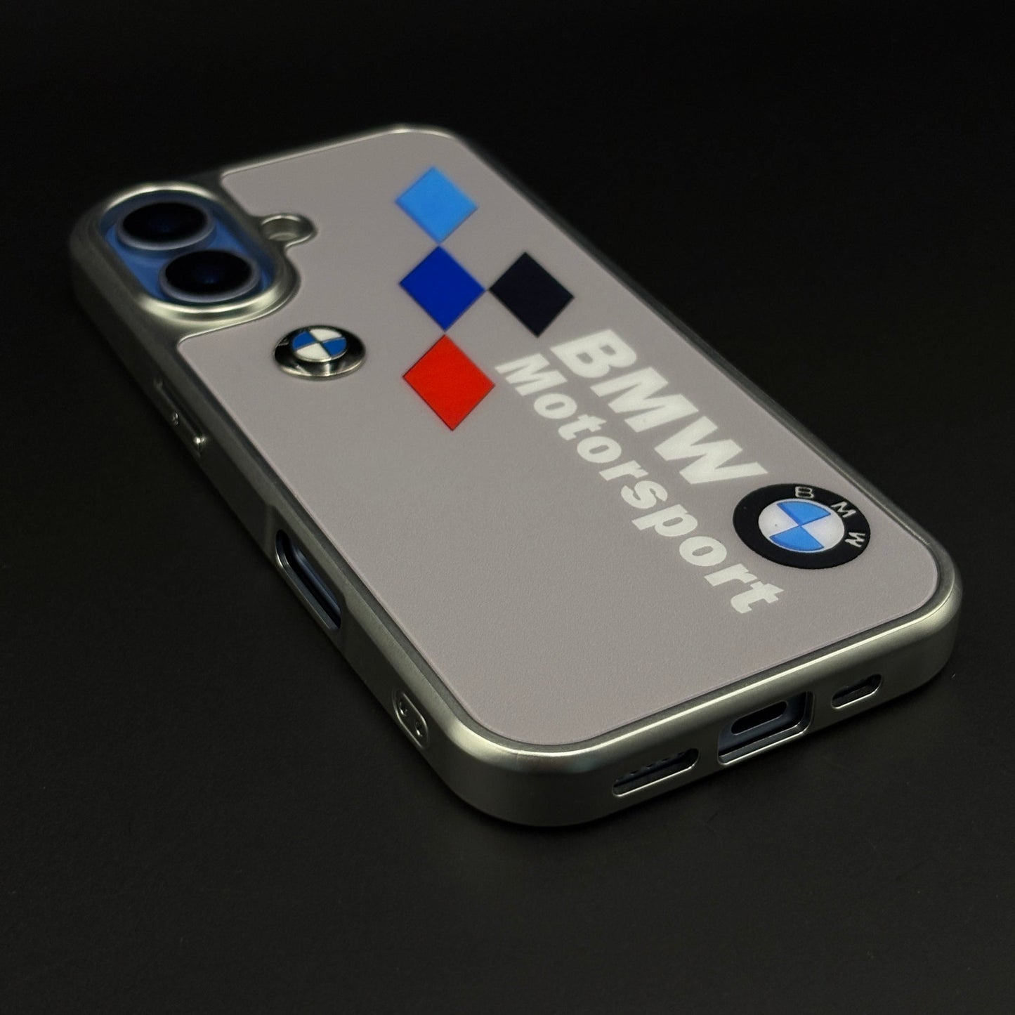 Motorsport Metal Style Frame Hard Case Cover for iPhone 17
