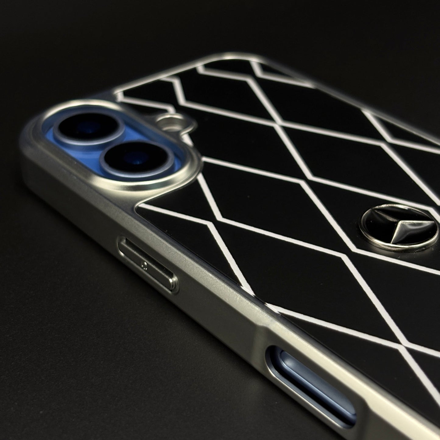 Merc Motorsport Inspired Metal Style Frame Case Cover for iPhone 17