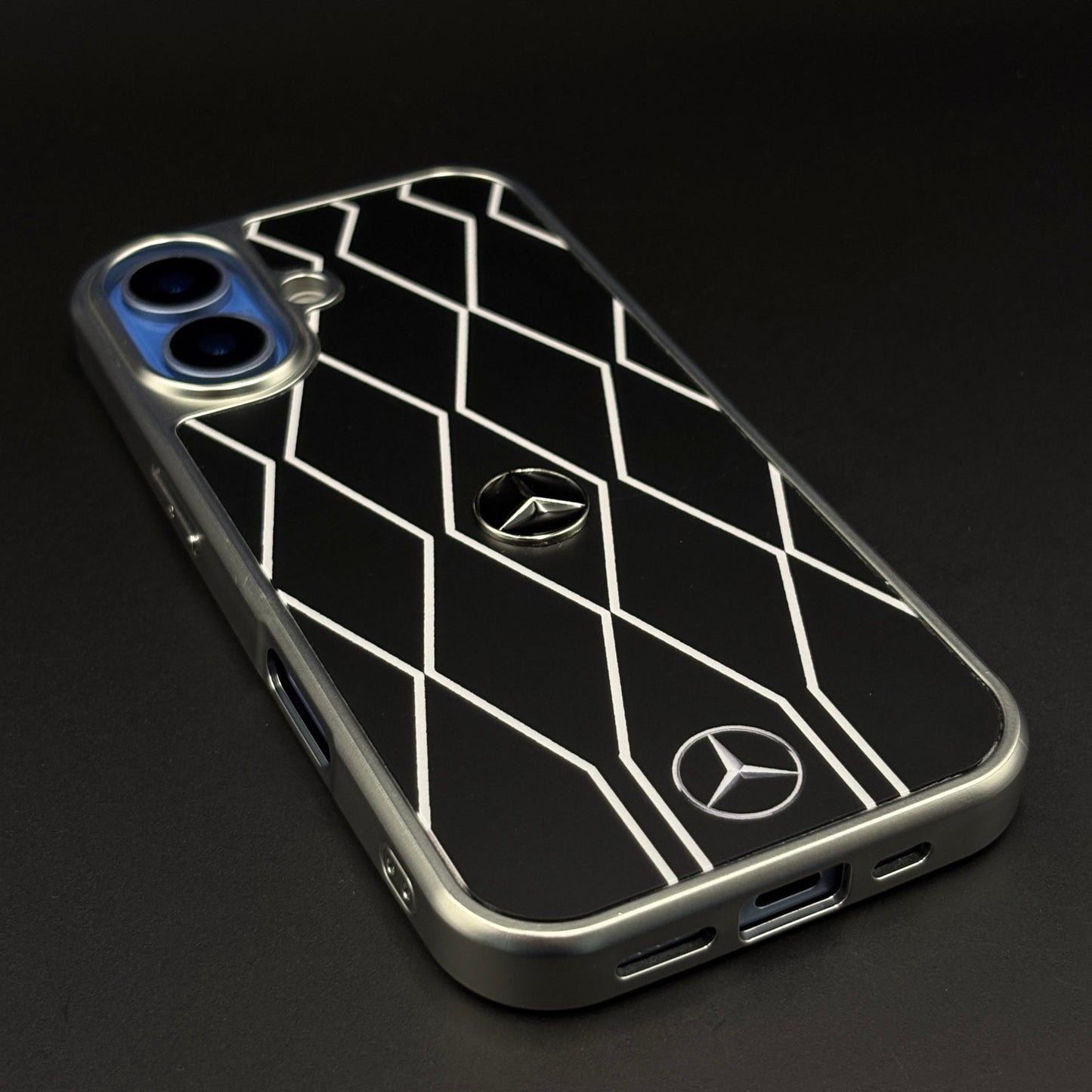 Merc Motorsport Inspired Metal Style Frame Case Cover for iPhone 17