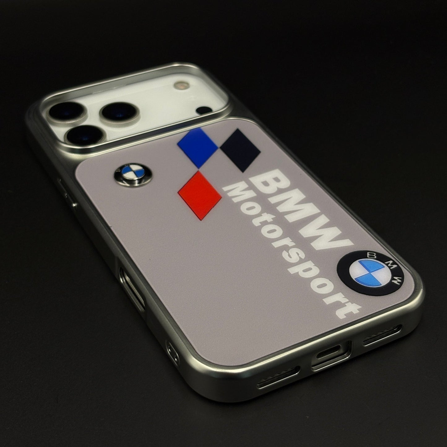 Motorsport Metal Style Frame Hard Case Cover for iPhone 17 Series